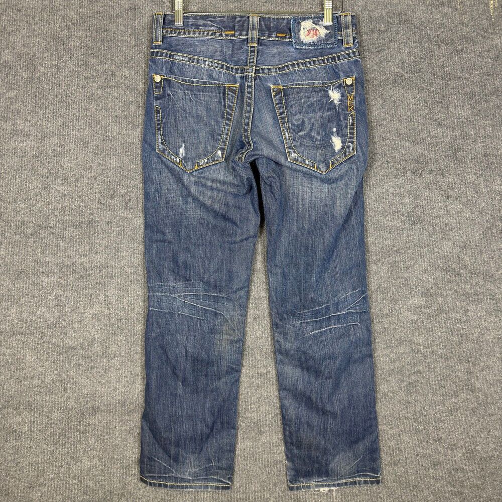 MEK Denim Mens Henderson Jeans 31x32 Straight Leg Medium Wash Button Fly - Picture 2 of 16